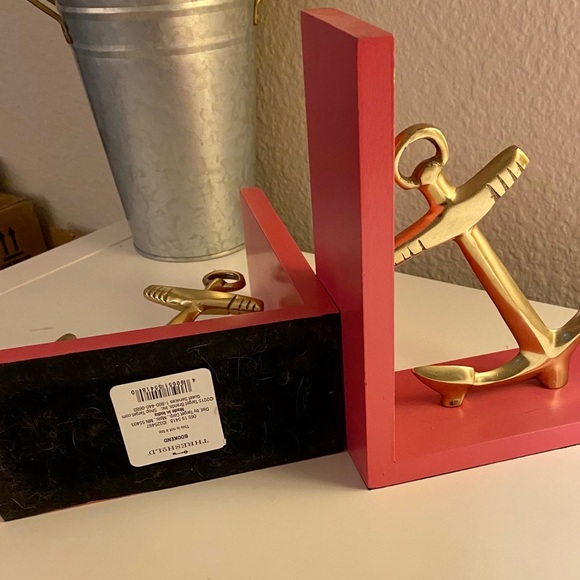 Anchor Bookends Nautical Theme Hot Pink + Gold - Picture 5 of 8